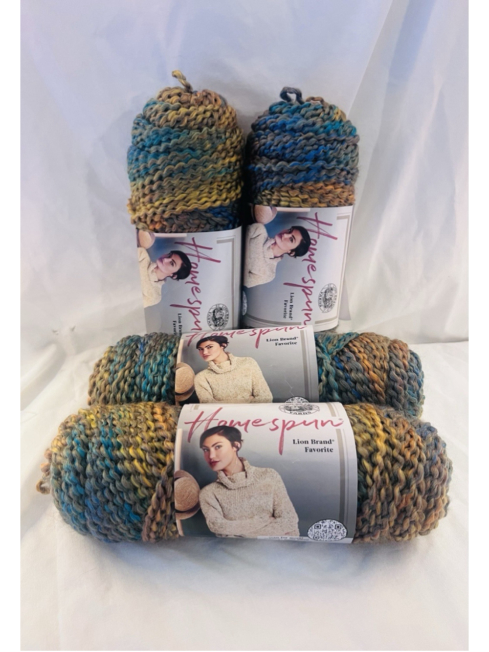 Lot Of 4 Lion Brand Homespun Yarn Painted Desert Bulky 185 yd (4) Skeins
